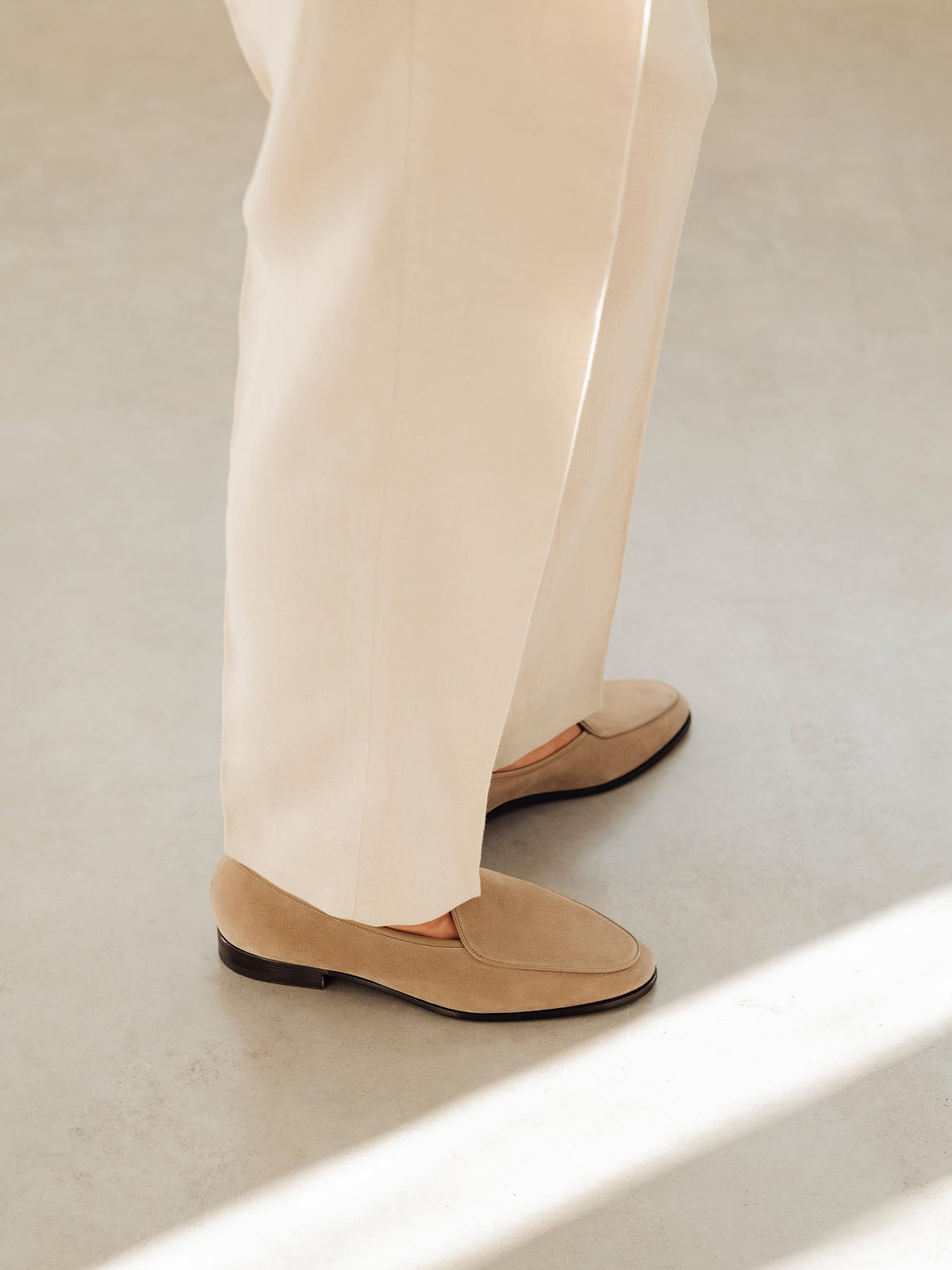 The Belgian Loafer - Beige Suede - Unlined